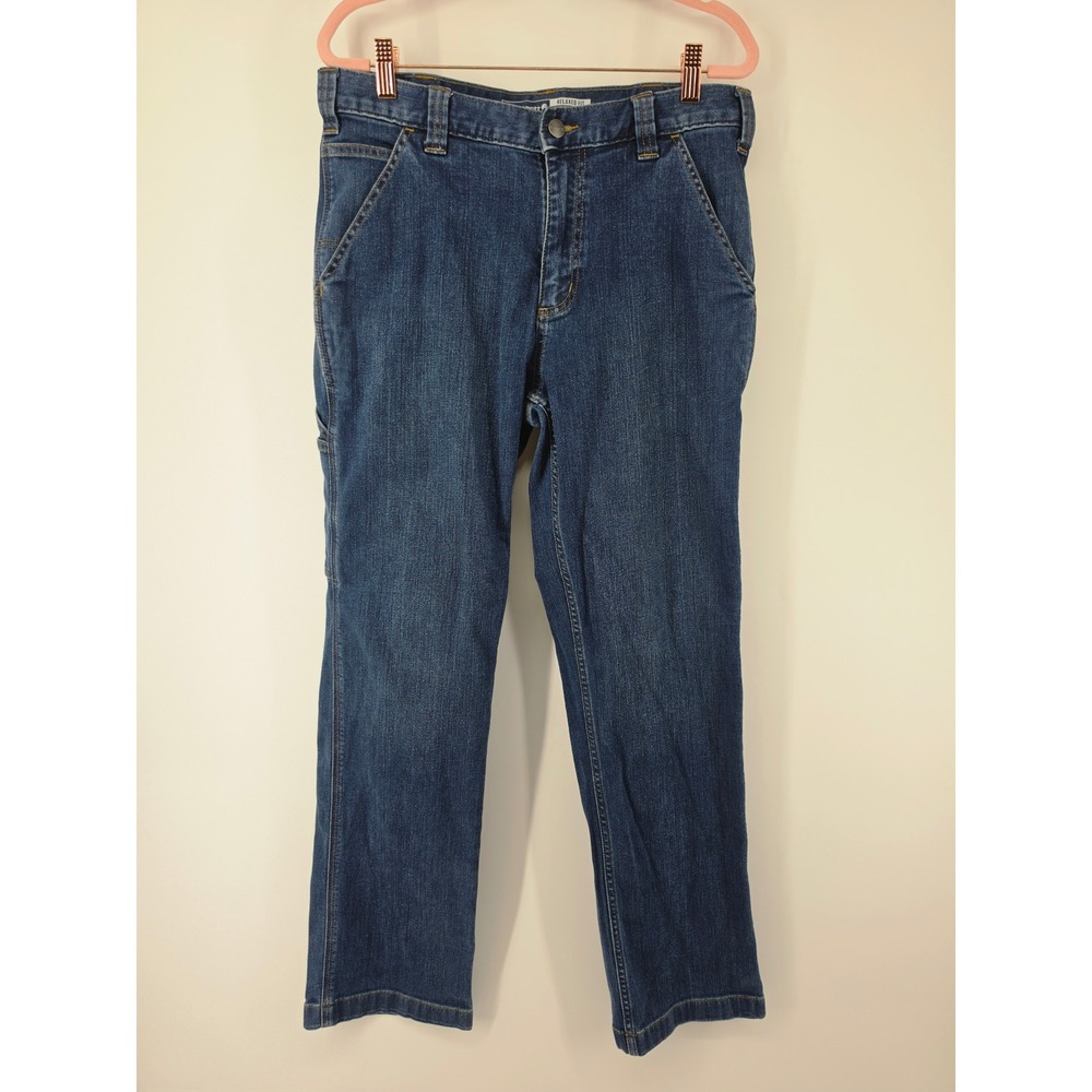 Carhartt Relaxed Fit Carpenter Jeans Mens 32x30 Blue Denim BD2808-M Utility